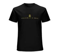 DOYEFZQC Steinway Sons Logo Short Sleeve Tee T-Shirt Black M
