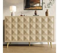 Doyisy Armadio (120 × 35 × 78 cm), armadietto laterale con vano portaoggetti, antiribaltamento, con anta in rilievo, con bordo regolabile, colore legno originale