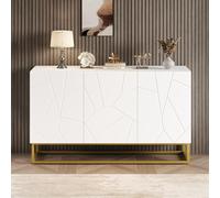 Doyisy Credenza moderna con 4 scomparti, larghezza 130 cm, 130 x 35 x 76 cm