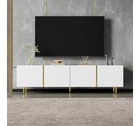 Doyisy Mobile TV lucido a 4 ante moderno e semplice 170 L x 35 L x 46 H (bianco)