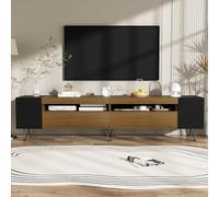 Doyisy Mobile TV moderno, colore nero, effetto legno, lunghezza 180 cm