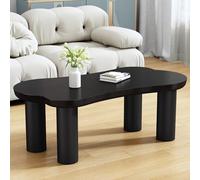 Doyisy Tavolino irregolare a forma di osso, lunghezza 113 cm, larghezza 58 cm, altezza 40,5 cm, piano in MDF e gambe in PVC, con base in feltro, tavolino irregolare (nero)