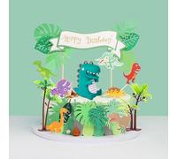 Doyomtoy 18 Pezzo Dinosaur Cake Topper, Dinosaur Party Cake Accessori Set, Decorazioni per torte di compleanno dei bambini, Dinosaur Cake Inserts, Accessori per torte