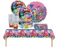 Doyomtoy 61PCS stoviglie per feste Inside Out, set a tema Brain Squad, stoviglie per feste di compleanno per bambini, decorazione per feste, 20 persone