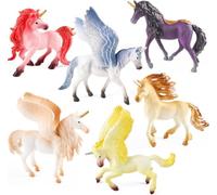Doyomtoy Horse Play Figure Unicorn Figure Pegasus Unicorno Mythical Pegasus Model Magical Energy Creature Piccolo Horses 6 Pezzi