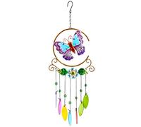 Doyomtoy La farfalla Wind Chime 7 Colors Glass Pendant,La farfalla Garten Außen,ußen/Innendekor Hofdekorationen Memorial Windspiele für Mütter Garten Terrasse Hinterhof Home Decor(La farfalla)
