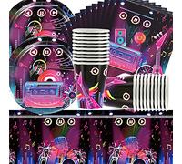 Doyomtoy - Set di stoviglie per feste di compleanno, 20 tovaglioli, decorazioni per compleanni, musica