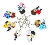 Doyomtoy Set Portachiavi 7 Pezzi, BTS Portachiavi, Portachiavi Kpop, Accessori per Borse Carini, Studente Portachiavi Squadra,Versione Anime Carina Decorazione per Zaino/Borsa