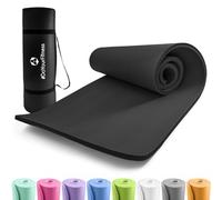 #DoYourFitness XXL Tappetino da Ginnastica »Ashanti« / Spesso e Morbido, Ideale per Pilates, Ginnastica e Yoga, Dimensioni: 190 x 100 x 1,0cm / Nero