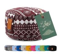 #DoYourYoga cuscino rotondo per yoga 30cm x 15cm | rosso-bianco | fodera lavabile | riempito con gusci di pula di farro biologico (KBA) | cuscino yoga per Yin Yoga e Meditazione