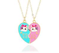 DOYYCA Collana magnetica abbinata a forma di cuore dell'amicizia, con scritta "Big Sister Little Sister", per 2 ragazze, sorelle, migliori amiche, regali di amicizia, gioielli, Ottone, Nessuna pietra