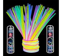 Dozer 200 braccialetti fluorescenti e 200 connettori barre luminose, bastoncini fluorescenti con connettori per feste, cotillon capodanno, decorazione neon