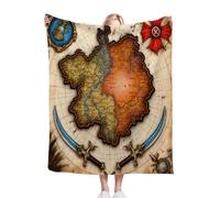 Dozrmey Coperta 240x260 cm Mappa Colorata, La Più Grande Coperta in Flanella per Letti Extra Large, Copre letti di grandi dimensioni e può essere utilizzata come coperta da picnic. D26