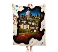 Dozrmey Coperta 240x260 cm Mappa, La Più Grande Coperta in Flanella per Letti Extra Large, Copre letti di grandi dimensioni e può essere utilizzata come coperta da picnic. D32