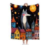 Dozrmey Coperta da Letto Singolo Lupo Cartone Animato, 150x200 cm in Flanella Peluche Doppia Faccia, Calorosa e Leggera per Salotto Camera da Letto e Zone Relax, Facile da riporre D304