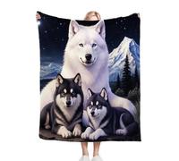 Dozrmey Coperta Grande per Letto Matrimoniale Animale Lupo, 220x240 cm in Tessuto Flanella Premium, Eleganza e Calore per la Tua Camera da Letto, feste D220