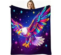 Dozrmey Coperta Piazza e Mezza, Aquila Colorata, 240x260 cm, AQ4944 | per Compleanni, Feste e Ricorrenze, Asciugabile in Asciugatrice a Bassa Temperatura, per Relax Pomeridiano e Sonno Notturno