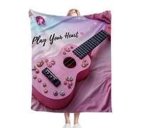Dozrmey Coperta Pile Matrimoniale 240 x 260 Violino Rosa, 3D Stampata Morbida Caldo Coperta Microfibra, Plaid Accogliente Coperta per Letto e Divano Coperta 240 x 260 cm