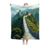 Dozrmey Coperta Pile Singolo 130x150 Paesaggio Della Grande Muraglia, 3D Stampa Coperta Pile Letto Singolo di Flanella per Tutte Le Stagioni, Coperta Termica per Plaid Divano CoprilettoA2