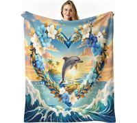 Dozrmey Coperta Pile Singolo, Cuore Blu, 150x200 cm, AQ5487 | Tessuto Flanella Soffice e Caldo, per Tutte le Stagioni, Voluminosa non si Deforma, per Casa e Viaggi, Lavabile in Lavatrice