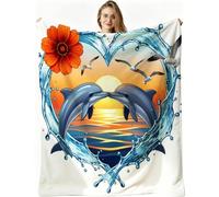 Dozrmey Coperta Pile Singolo, Cuore Blu, 150x200 cm, AQ5679 | Tessuto Flanella Soffice e Caldo, per Tutte le Stagioni, Voluminosa non si Deforma, per Casa e Viaggi, Lavabile in Lavatrice