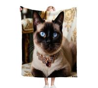 Dozrmey Coperta Versatile per Interni Gatto Dal Muso Nero, Dimensioni 180x200 cm, Superficie Morbida su Entrambi i Lati, Copertura Completa per Massimo Comfort, Resistente e lavabile N362