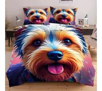 Dozrmey Copripiumino Matrimoniale 220x240 Animale Cane, Accogliente Set di Biancheria da Letto 3 Pezzi, Copripiumini 220x240 per Bambini/Adulti con Cerniera e 2 Federe 50x80 cm,2