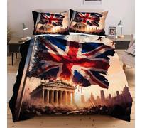 Dozrmey Copripiumino Matrimoniale 220x240 Bandiera, Accogliente Set di Biancheria da Letto 3 Pezzi, Copripiumini 220x240 per Bambini/Adulti con Cerniera e 2 Federe 50x80 H57