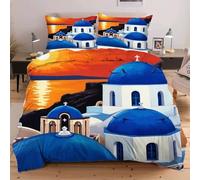 Dozrmey Copripiumino Matrimoniale 240x260 Paesaggio Marino, Copripiumini In Morbido Microfibra per Bambino, Set di Biancheria da Letto Matrimoniale con 1 Copri Piumone e 2 Federe,1