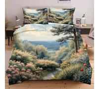 Dozrmey Copripiumino Matrimoniale 240x260 Paesaggio Naturale, Copripiumini In Morbido Microfibra per Bambino, Set di Biancheria da Letto Matrimoniale con 1 Copri Piumone e 2 Federe,2