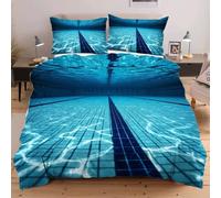 Dozrmey Copripiumino Matrimoniale 240x260 Piscina, Copripiumini In Morbido Microfibra per Bambino, Set di Biancheria da Letto Matrimoniale con 1 Copri Piumone e 2 Federe