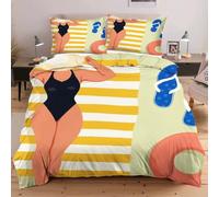 Dozrmey Copripiumino Matrimoniale 240x260 Relax Sulla Spiaggia, Copripiumini In Morbido Microfibra per Bambino, Set di Biancheria da Letto Matrimoniale con 1 Copri Piumone e 2 Federe