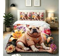 Dozrmey Copripiumino Piazza e Mezza 200x200 cm Cane Giallo, AQ2572