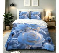 Dozrmey Copripiumino Piazza e Mezza 200x200 cm Rosa Bianca, AQ3682