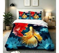 Dozrmey Copripiumino Singolo 150x200 cm Pesciolino Rosso Blu, AQ3249