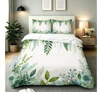 Dozrmey Copripiumino Singolo 150x200 Quadro Verde, Set Copripiumino Singolo per Camera da Letto e Ospiti, Traspirante Copripiumini in Microfibra con Cerniera Invisibile e 2 Federe, AW7599