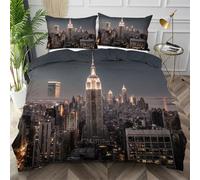 Dozrmey Copripiumino Una Piazza e Mezza Città Grigia, Morbido Copripiumino 200x200 in Microfibra con Cerniera, Copri Piumino Una Piazza e Mezza con 2 Federe per Camera da Letto Q1990