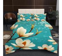 Dozrmey Piumino 200x200 cm | Fiori Bianchi, Leggero 1.8 kg, Microfibra e 2 Federe, Calore senza Peso, perfetto per Tutto l'Anno, Comfort Leggero e Avvolgente,Stampa 3D Fronte-retro A7