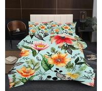 Dozrmey Piumino 200x200 cm | Fiori Colorati, Leggero 1.8 kg, Microfibra e 2 Federe, Calore senza Peso, perfetto per Tutto l'Anno, Comfort Leggero e Avvolgente,Stampa 3D Fronte-retro A9