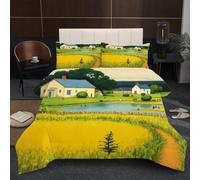Dozrmey Piumino 200x200 cm | Paesaggio Dipinto a Olio, Leggero 1.8 kg, Microfibra e 2 Federe, Calore senza Peso, perfetto per Tutto l'Anno, Comfort Leggero e Avvolgente,Stampa 3D Fronte-retro A9
