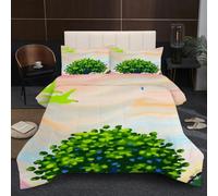Dozrmey Piumino 200x200 cm | Piante Verdi, Leggero 1.8 kg, Microfibra e 2 Federe, Calore senza Peso, Perfetto per Tutto l'Anno, Comfort Leggero e Avvolgente,Stampa 3D Fronte-retro A1
