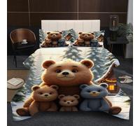 Dozrmey Piumino 240x260 | Animale Orso, Set con 2 Federe in Microfibra, Imbottitura in Cotone, Cotone 200 GSM, perfetto per Famiglie con Bambini, Calore e Comfort senza Confini B136
