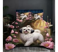 Dozrmey Piumino 240x260 | Cane Floreale, Set con 2 Federe in Microfibra, Imbottitura in Cotone, Cotone 200 GSM, Perfetto per Famiglie con Bambini, Calore e Comfort Senza Confini Q26