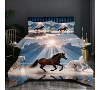 Dozrmey Piumino 240x260 | Cavallo Animale, Set con 2 Federe in Microfibra, Imbottitura in Cotone, Cotone 200 GSM, Perfetto per Famiglie con Bambini, Calore e Comfort Senza Confini Q6