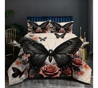 Dozrmey Piumino 240x260 | Farfalla Nera, Set con 2 Federe in Microfibra, Imbottitura in Cotone, Cotone 200 GSM, Perfetto per Famiglie con Bambini, Calore e Comfort Senza Confini Q228