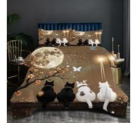 Dozrmey Piumino 240x260 | Gatto Animale, Set con 2 Federe in Microfibra, Imbottitura in Cotone, Cotone 200 GSM, Perfetto per Famiglie con Bambini, Calore e Comfort Senza Confini Q302