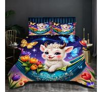 Dozrmey Piumino 240x260 | Pecora Animata, Set con 2 Federe in Microfibra, Imbottitura in Cotone, Cotone 200 GSM, Perfetto per Famiglie con Bambini, Calore e Comfort Senza Confini Q82