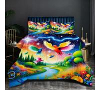 Dozrmey Piumino 240x260 | Uccello Colorato, Set con 2 Federe in Microfibra, Imbottitura in Cotone, Cotone 200 GSM, Perfetto per Famiglie con Bambini, Calore e Comfort Senza Confini Q304