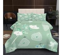 Dozrmey Piumino Singolo 135x200 cm | Motivi Verdi, Morbida Microfibra con 2 Federe, Utilizzo Tutto l'Anno, Facilità di Cura, Praticità Assoluta per la Vita Quotidiana A4