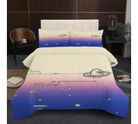 Dozrmey Piumino Singolo 135x200 cm | Motivi Viola, Morbida Microfibra con 2 Federe, Utilizzo Tutto l'Anno, Facilità di Cura, Praticità Assoluta per la Vita Quotidiana A2